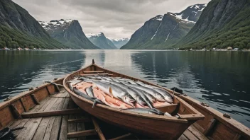 En norsk fiskebåt med en stor fangst av laks