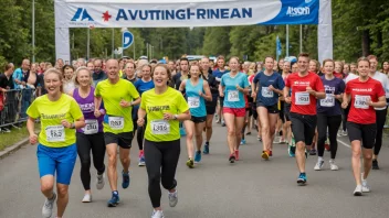 Et avslutningsrenn med en målstrek og et banner som sier 'Avslutningsrenn' på norsk.