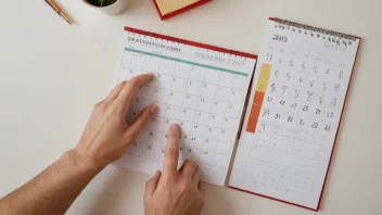 En person som utfører en regelmessig aktivitet, som å øve eller trene, med en kalender eller klokke i bakgrunnen for å representere jevne mellomrom.