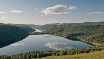 Et åndeløst landskap av Sollihøgda som viser dens naturlige skjønnhet og rekreasjonsmuligheter.