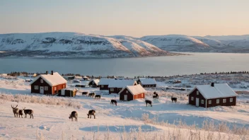 Et malerisk landskap som viser den unike kulturen og naturen i Finnmark.