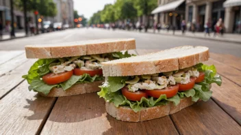 En enkel og tilfredsstillende måltid, perfekt for en rask pause eller en snack på farten.