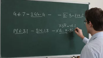 En matematisk funksjon som beregnes på en tavle eller whiteboard.