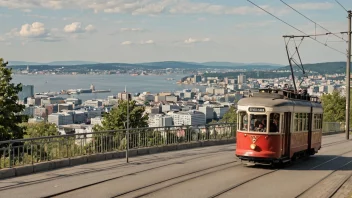 En gammel trikk på Bjerkebanen i Oslo.