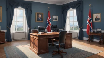 Et bilde av en statsministers kontor, som symboliserer viktigheten av stillingen.