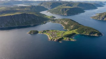 Flyfoto av Snarøya i Oslofjorden, Norge