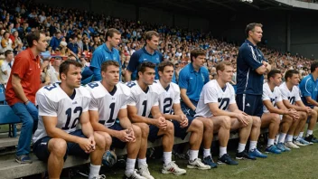 En laglederbenk på et sportsstadion.