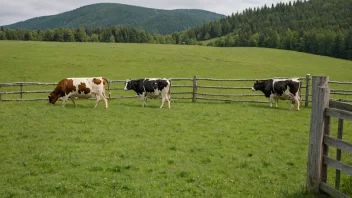 Et felles beiteområde med kuer som spiser gress sammen.