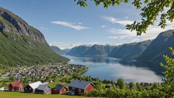 Et pittoreskt landskap av Ullensvang kommune i Norge.