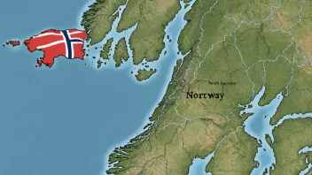 Et kart over Norge med Hetland-regionen fremhevet