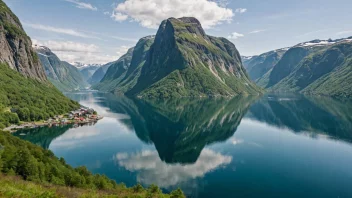 En vakker fjord i Norge med en rolig atmosfære.