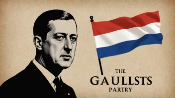 Gaullistpartiets logo, med det franske flagget og Charles de Gaulles silhuett.