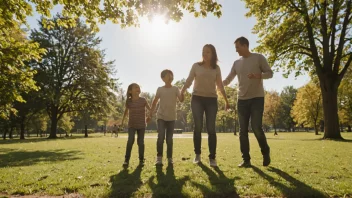 En glad familie som tilbringer kvalitetstid sammen i en park