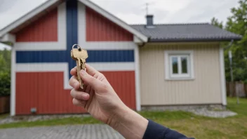 En person som holder en nøkkel til et hus, symboliserer retten til å besitte eller eie noe.