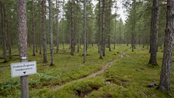 Et fredet område i naturen med et skilt som indikerer dets status som fredningsområde