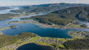 Flyfoto av Sørum kommune med en blanding av landlige og urbane områder