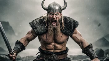 En vikingkriger i en tilstand av berserker raseri.