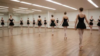 En balletthøyskole med dansere i trening.