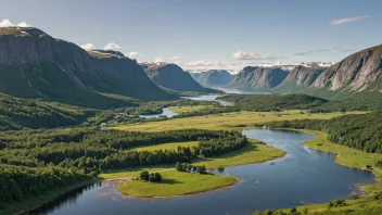 Et malerisk landskap av Rudshøgdas, som viser dets naturskjønnhet.