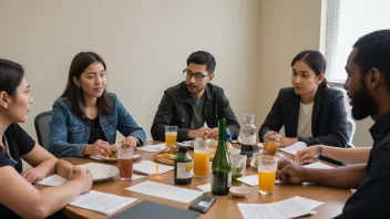 En gruppe mennesker fra ulike kulturer og bakgrunner samlet rundt et bord, engasjert i en respektfull og åpen diskusjon om innvandring og integrering.