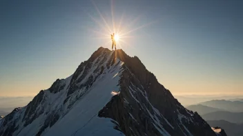 En person som klatrer opp en fjell, symboliserer jakten på et ideale.