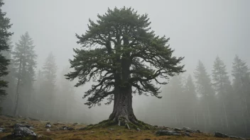 Et gammelt almetrær i en norsk skog