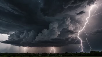 Et dramatisk bilde av en tordenstorm med lyn og torden.