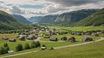 En fredelig og idyllisk landsby i det norske innlandet.