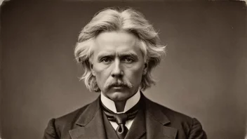 Et portrett av Edvard Grieg, en kjent norsk komponist.