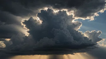 En stor, mørk sky som dekker himmelen.