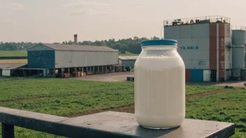 En beholder fylt med melk, som representerer begrepet melkemengde