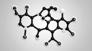 En illustrasjon av molekylstrukturen til acetyl.