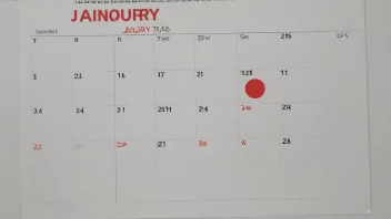 En kalender som viser januar til juni, med en rød sirkel rundt starten på vårterminen.