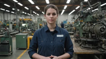 En industriekspert med stor kunnskap og erfaring, stående i en fabrikk eller industriell omgivelse.