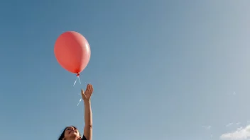 En person som slipper en ballong, symboliserer handlingen å gi slipp på noe.