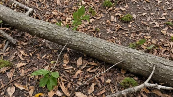 En avskåret gren på bakken.