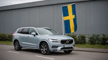 En Volvo bil med et svensk flagg