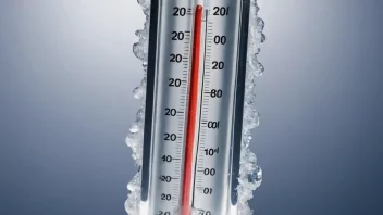 Et termometer som viser en temperatur under frysepunktet, med en væske som forblir flytende.