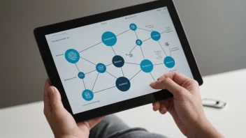 En person som holder en nettbrett med et diagram over forskjellige tilkoblingstyper på skjermen.