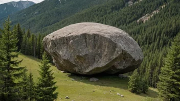 En stor stein eller steinformasjon i et fjell eller naturlig miljø