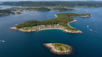 Flyfoto av Flekkerøy i Kristiansand