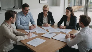 En gruppe kolleger som samarbeider og organiserer arbeidsprosesser.