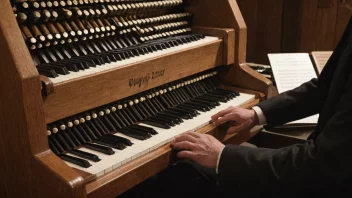 En person som spiller på et pipeorgel i en kirke.