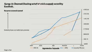 En graf som viser hvordan etterspørselen overstiger tilbudet, noe som fører til høyere priser eller mangel på varer.
