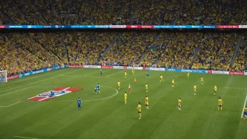 En fotballkamp mellom Norge og Sverige.