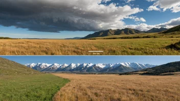 Et bilde som illustrerer klimavariasjon, med en graf og et landskap.