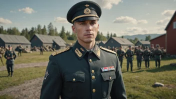 Et bilde av en norsk arméløytnant i full uniform, som representerer den militære graden.