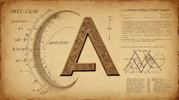 Et bilde av den greske bokstaven lambda, omgitt av matematiske og fysiske formler og diagrammer.