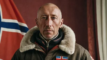 Et portrett av Roald Amundsen, en berømt norsk polfarer.