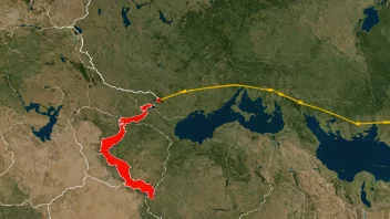 En grense mellom Sovjetunionen og et annet land, med en tydelig skillelinje mellom de to territoriene.